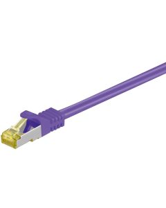 Câble de raccordement RJ45 CAT 6A S/FTP (PiMF), 500 MHz avec câble brut CAT 7, violet