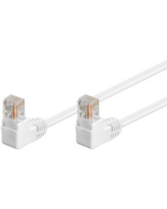 Cavo patch CAT 5e 2x 90° angolato, U/UTP, bianco
