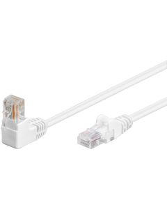 Câble de raccordement CAT 5e 1x 90° coudé, U/UTP, blanc