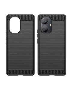 Carbon Case Cover for Realme 10 Pro+ flexible silicone-carbon cover black
