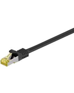 Câble de raccordement RJ45 CAT 6A S/FTP (PiMF), 500 MHz avec câble brut CAT 7, noir