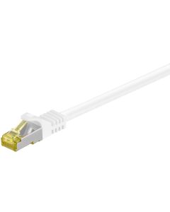 Câble de raccordement RJ45 CAT 6A S/FTP (PiMF), 500 MHz avec câble brut CAT 7, blanc