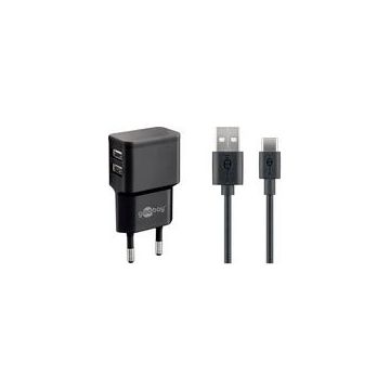 goobay USB-C Dual Ladeset 2,4 A, Ladegerät-77517