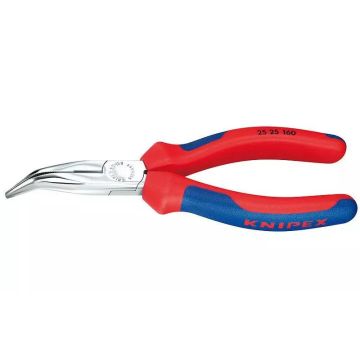 Knipex Flachrundzange mit Schneide verchromt 40° 92081