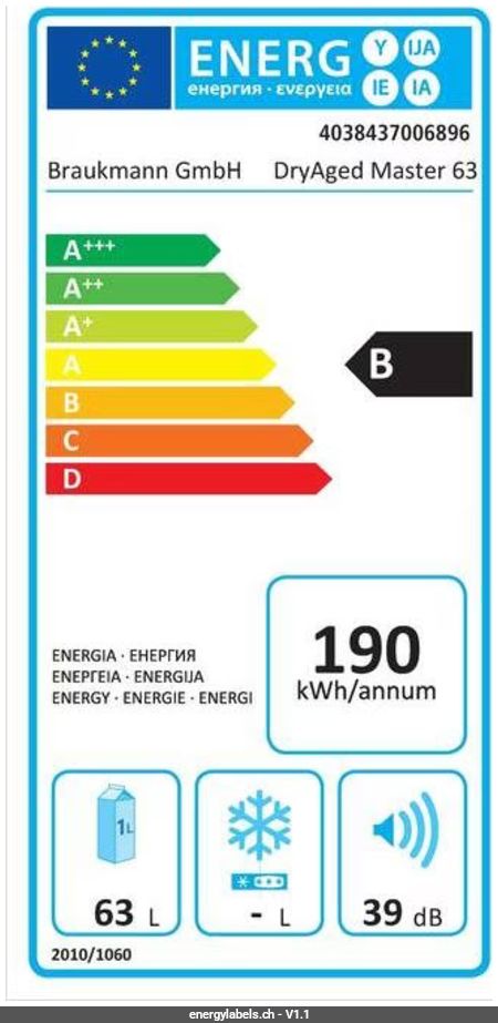 Mostra l'etichetta energetica