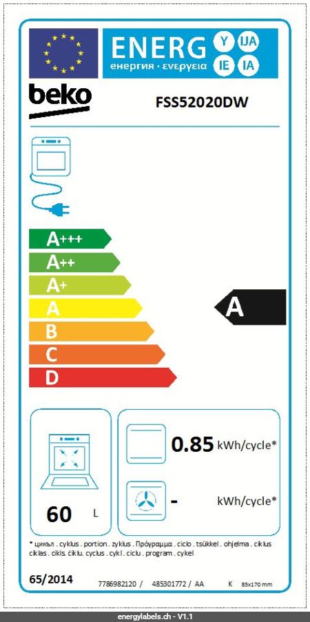 Energieetikette anzeigen