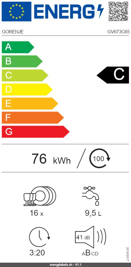 Show energy label