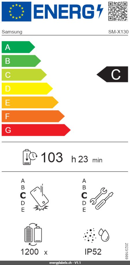 Energieetikette anzeigen