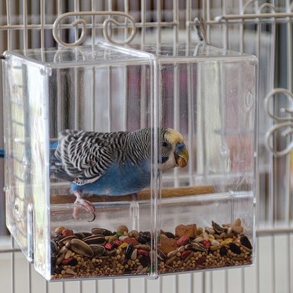 Auslaufsicherer Futterbehälter für Vögel
