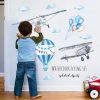 Flugzeug Aquarell Wandaufkleber für Kinder