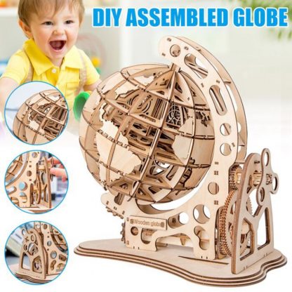 Holzpuzzle Drehbarer 3D-Globus
