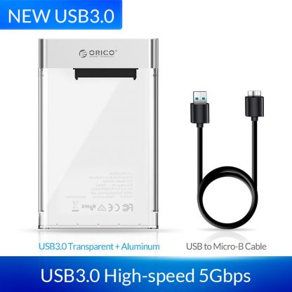 USB 3.0 Transparentes 2,5" HDD-Gehäuse