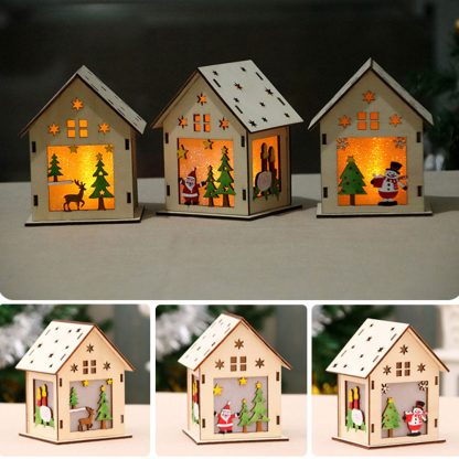 Beleuchtetes Holzhaus Weihnachtsdeko