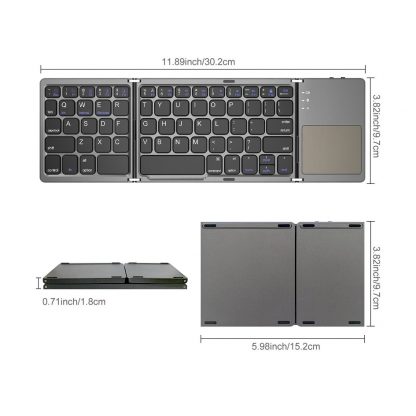 Faltbare Bluetooth Tastatur mit Touchpad