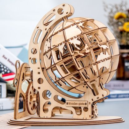 Holzpuzzle Drehbarer 3D-Globus