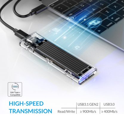 USB 3.1 / Transparentes SSD-Gehäuse