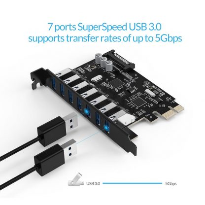 Super-Speed-Steckkarte 7 x USB 3,0