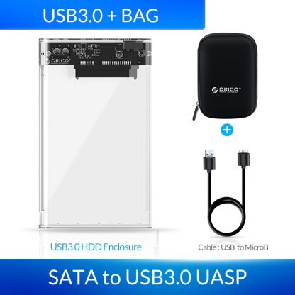 USB-3.0 Transparentes SSD/HDD-Gehäuse