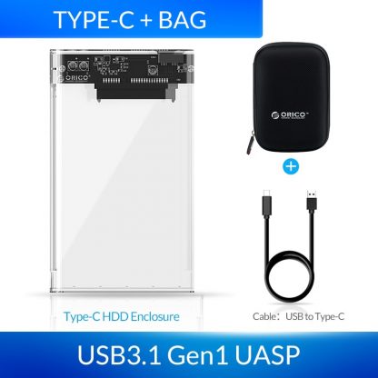 USB-3.0 Transparentes SSD/HDD-Gehäuse