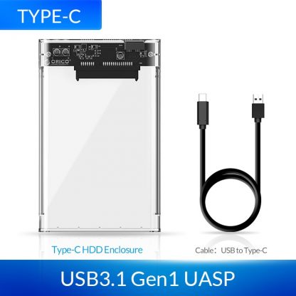 USB-3.0 Transparentes SSD/HDD-Gehäuse