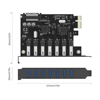 Super-Speed-Steckkarte 7 x USB 3,0