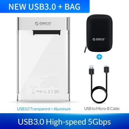 USB 3.0 Transparentes 2,5" HDD-Gehäuse