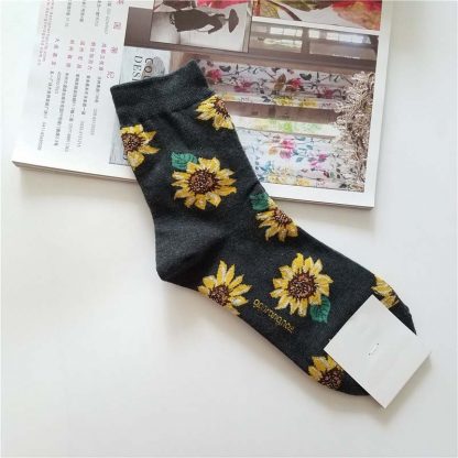Socken mit Jacquard/Pflanzen-Motiven