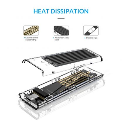 USB 3.1 / Transparentes SSD-Gehäuse