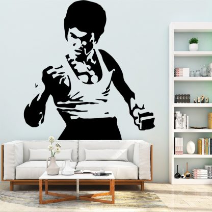 Bruce Lee Wandtattoo Feinripp