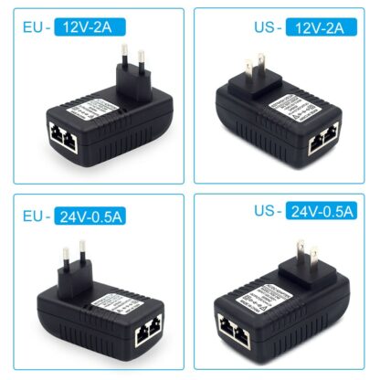 PoE-Injektor 12V,15V,24V,48V / EU,US,UK