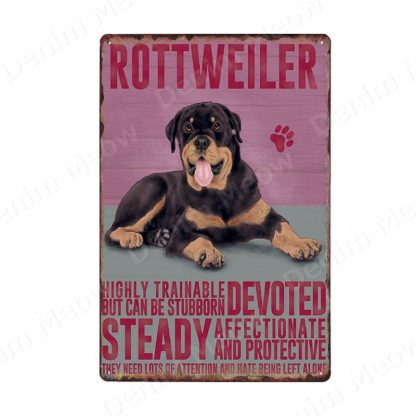 Vintage Metall/Zinnschilder Thema: Hund