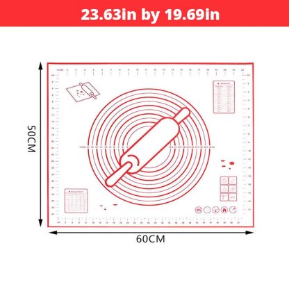 Silikon Backmatte mit Grössenangaben