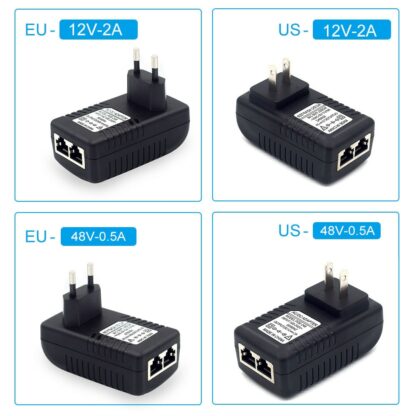 PoE-Injektor 12V,15V,24V,48V / EU,US,UK