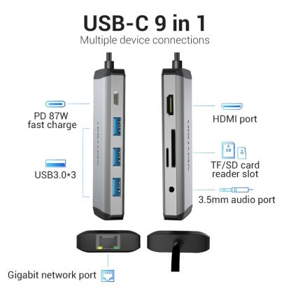 Vention USB / 9in1 Multifunktion-Adapter