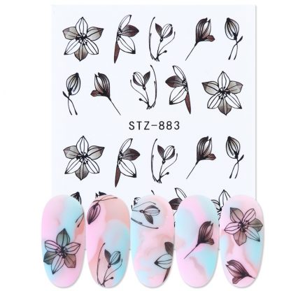Nagelsticker-Set Schmetterling / Blume