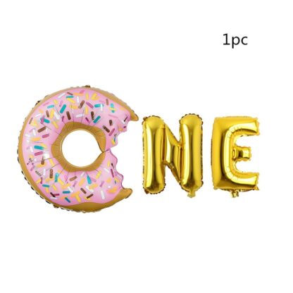 16”Luftballon und Buchstaben-Donut “ONE”