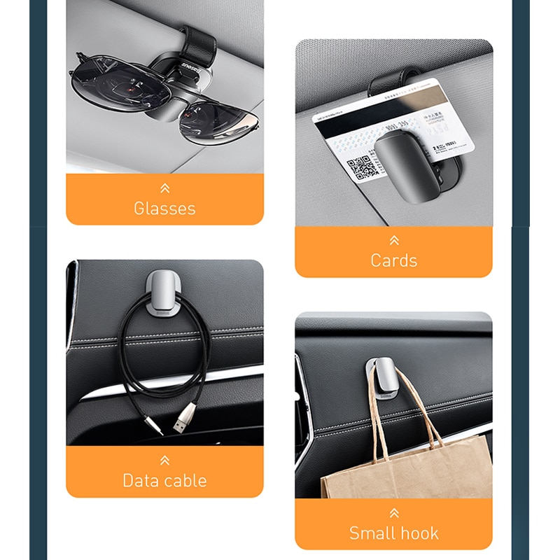 GUUFOO Auto Brillenhalter, Brillenhalter für Auto  Sonnenblende,Ticketkartenclip Brillenhalterung, Auto Visier Brillenhalter,  Halterung Geschenke für