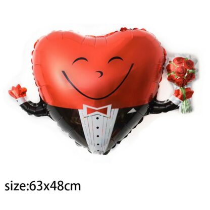3D Folie Bär-Ballon / Love-Herz