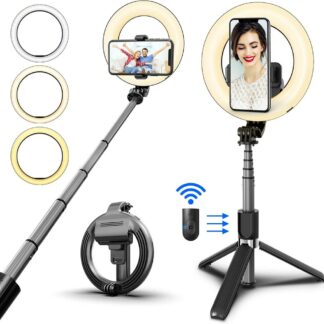 BT Selfie-Stick-Stativ mit LED-Leuchte