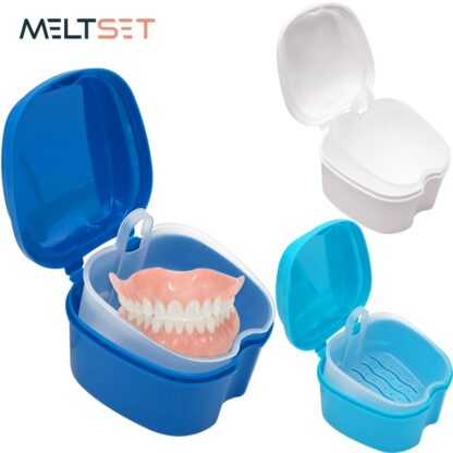 Zahnprothesen-Behälter und Bürste