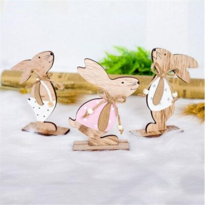 Osterdekoration - Kaninchen aus Holz