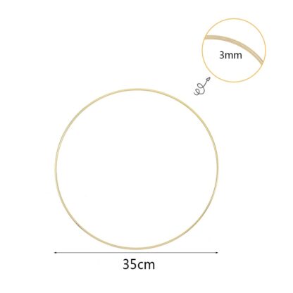 Goldfarbene Deko-Metallringe 10cm-40cm