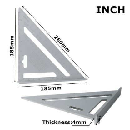 7 ''/12" Aluminium Dreieck-Winkelmesser