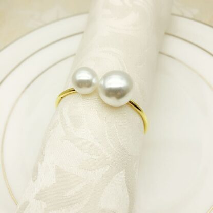 6 Stück-Set Servietten-Ring mit Perlen