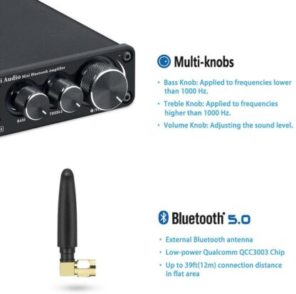 Fosi Bluetooth 5.0 Mini Hi-Fi-Digital Amp  4