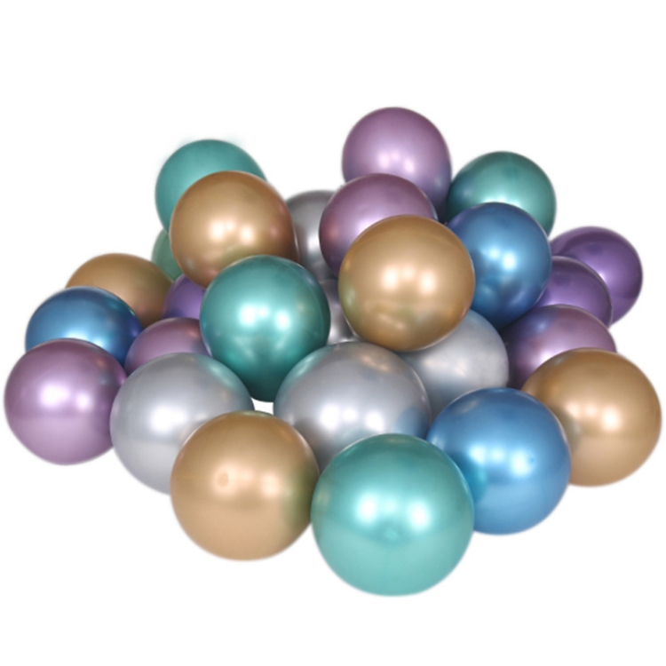50 STK Metall Glanz Optik Latex Ballon 30cm Silber –