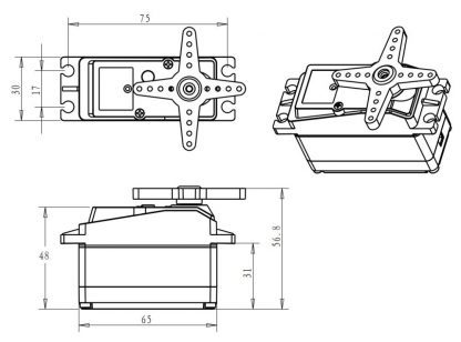 Wasserdichtes Digitalservo DS5160  3