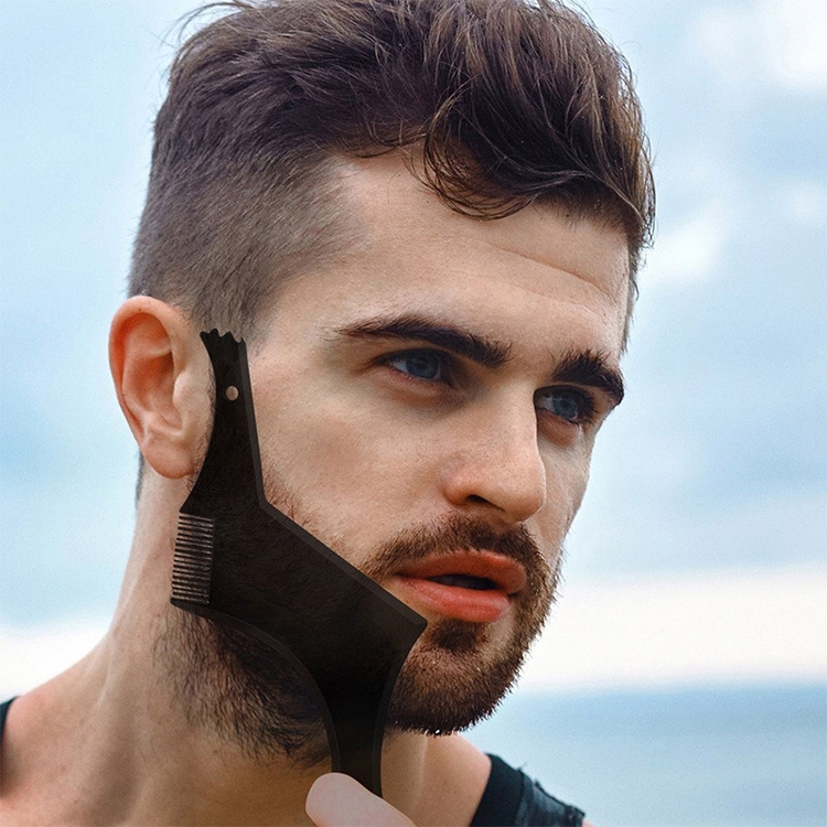 Man'S Beard - Bartschablone mit integriertem Bartkamm grau
