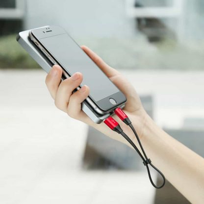 Baseus Lightning USB Kabel Super Kurz 23cm Rot - Image 7