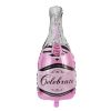 Folien Ballon Champagner Flasche Gross Pink 100cm